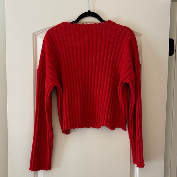 Wild Honey Vibrant Red Ribbed Sweater - Picture 4 of 6